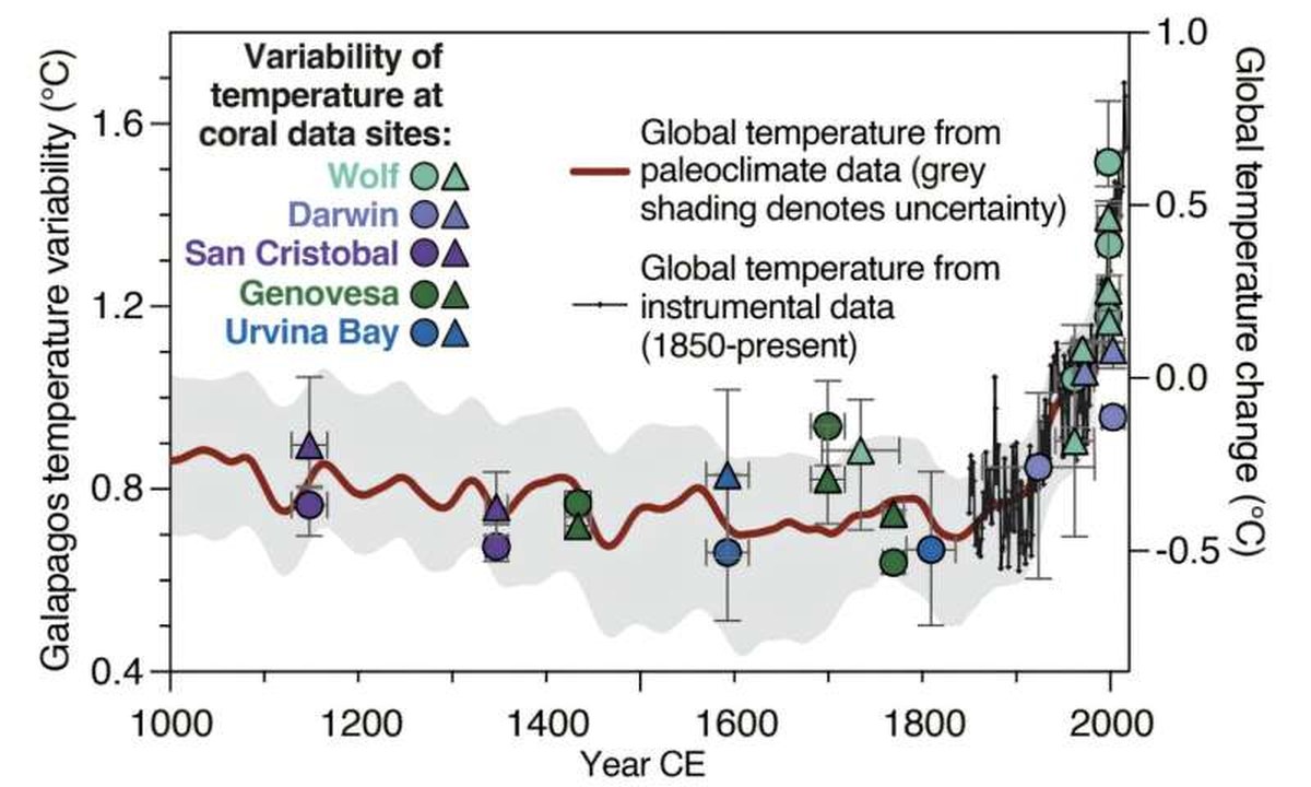 Galápagos corals show El Niño events are more extreme now than in past 1,000 years