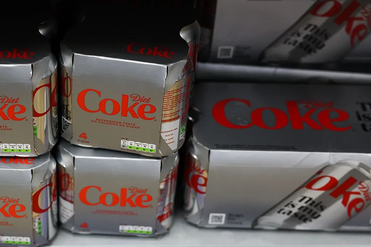 Diet Coke packages are seen at a grocery store in London, Great Britain.