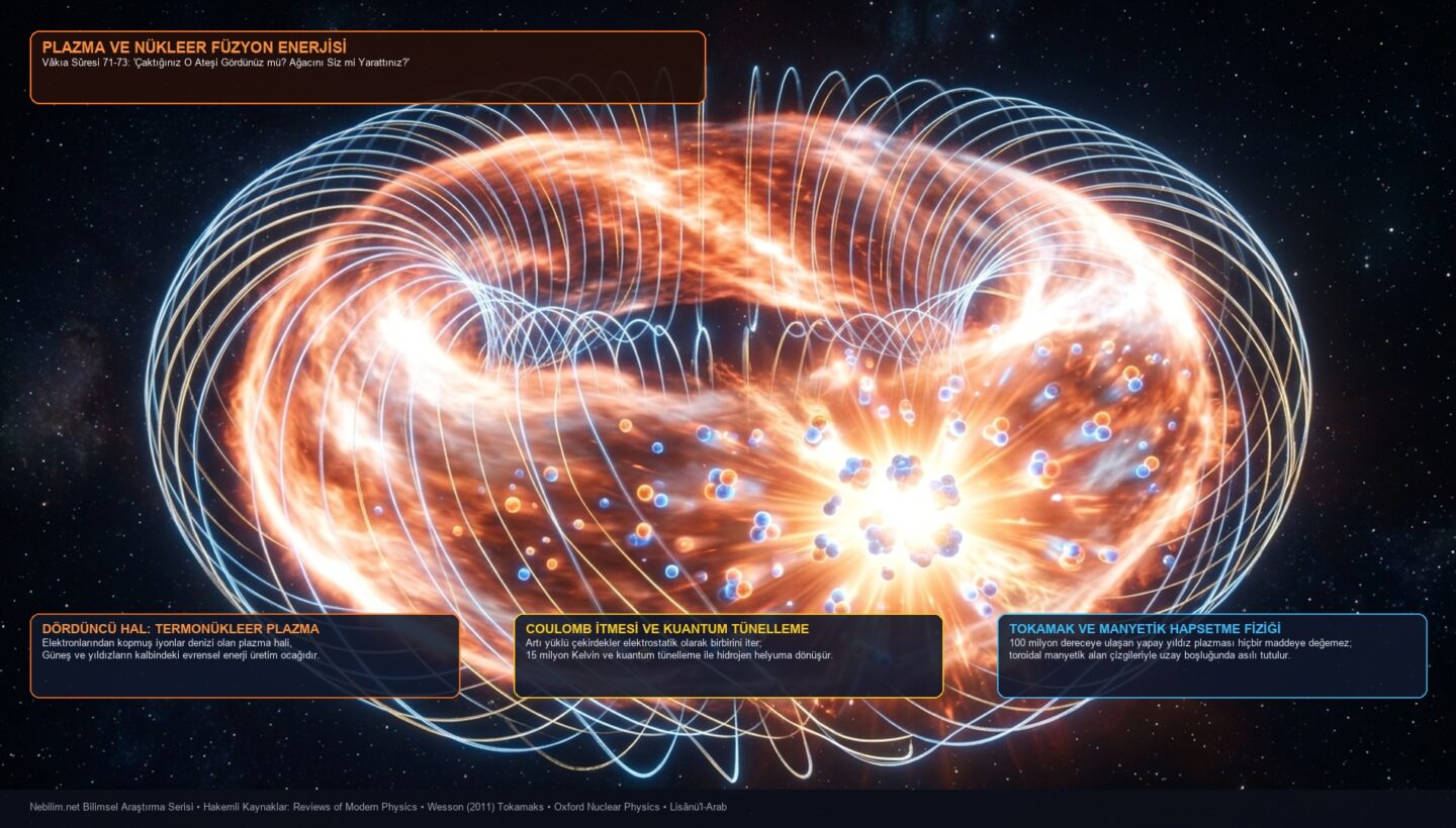 Plazma ve Nükleer Füzyon Enerjisi 4K İnfografik