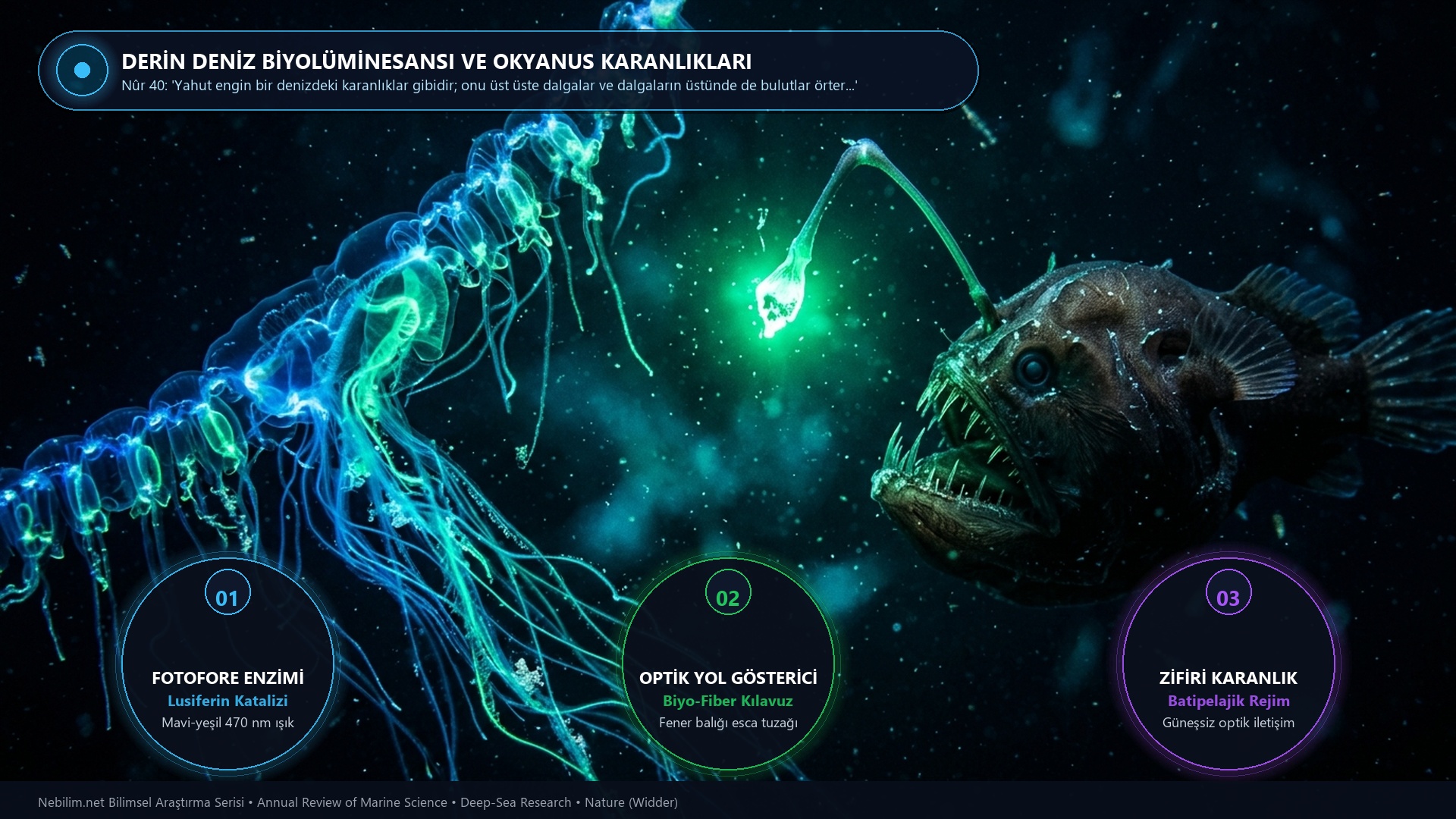 Derin Deniz Biyolüminesansı, Batipelajik Karanlıklar ve Optik Kılavuzlar: Nûr Sûresi 40. Âyet ve Biyofotonik