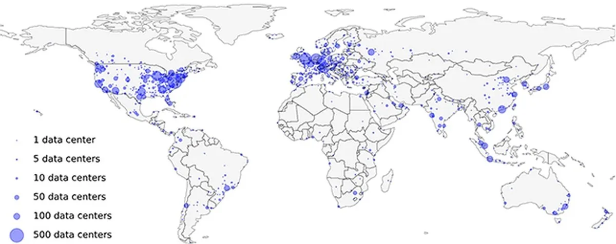 Data center map