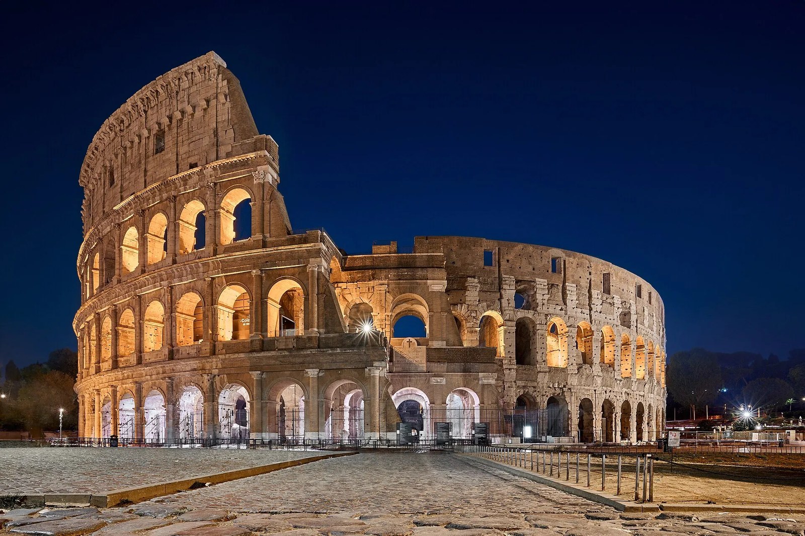 photo of colosseum at night