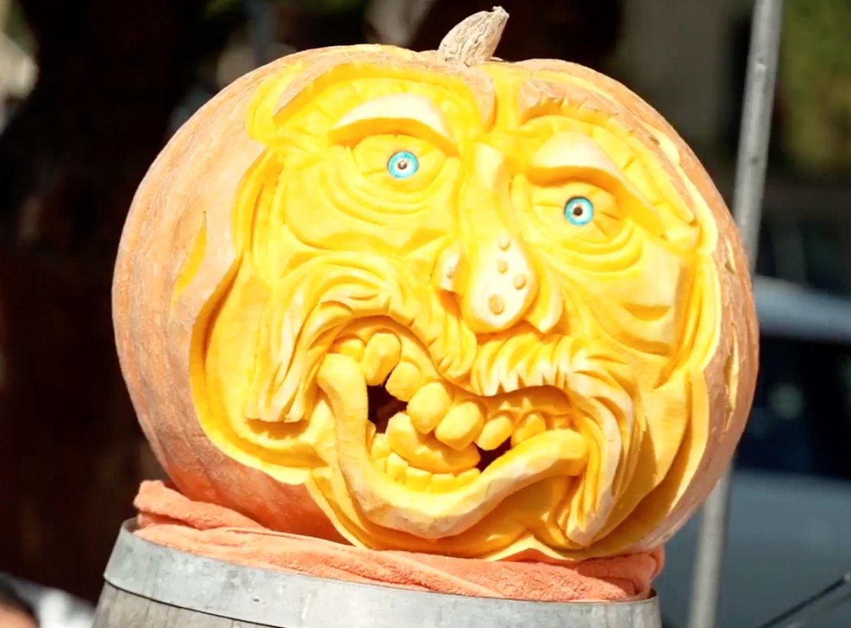 a carved pumpkin