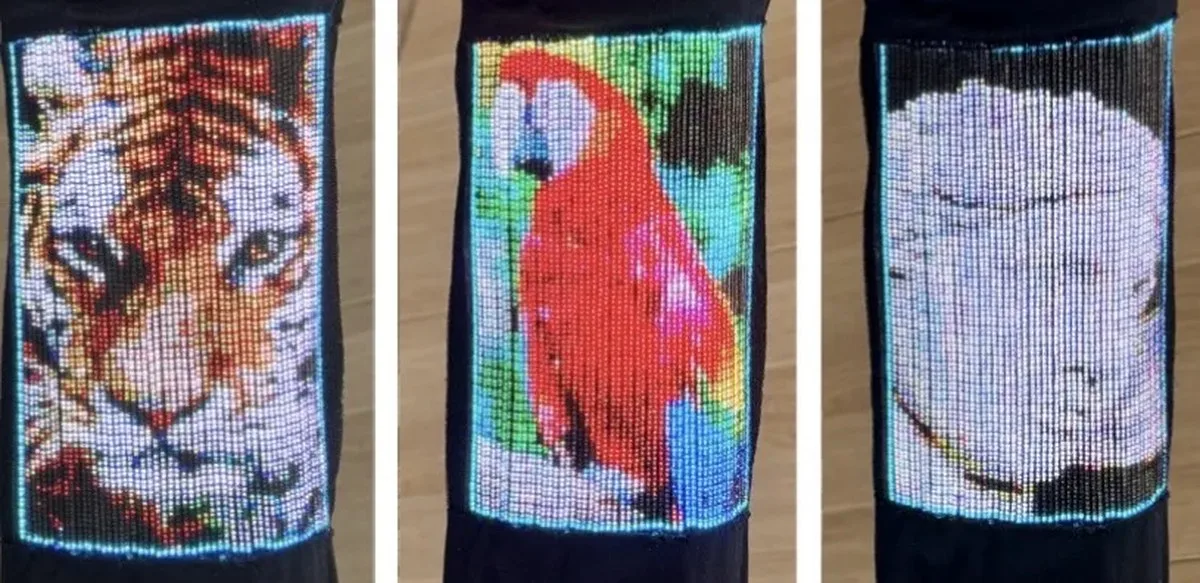 three patterns on a touchscreen shirt